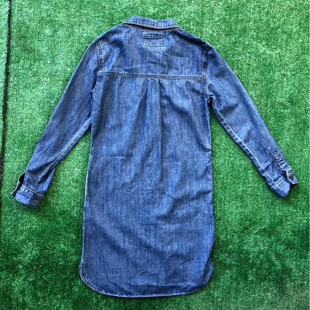 Long Sleeve Dark Blue Denim Dress Long Sleeve Size S - Picture 5 of 6